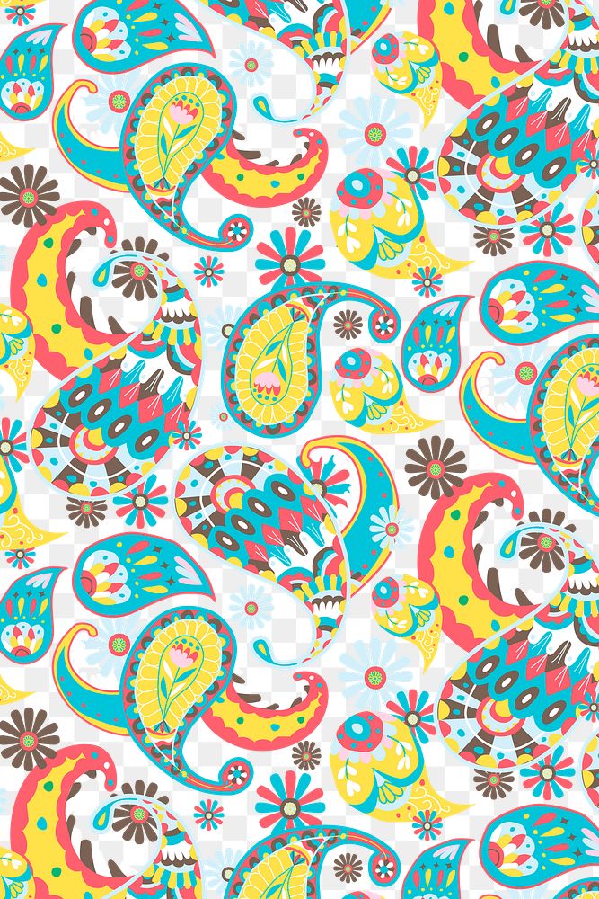 Indian paisley pattern png transparent background