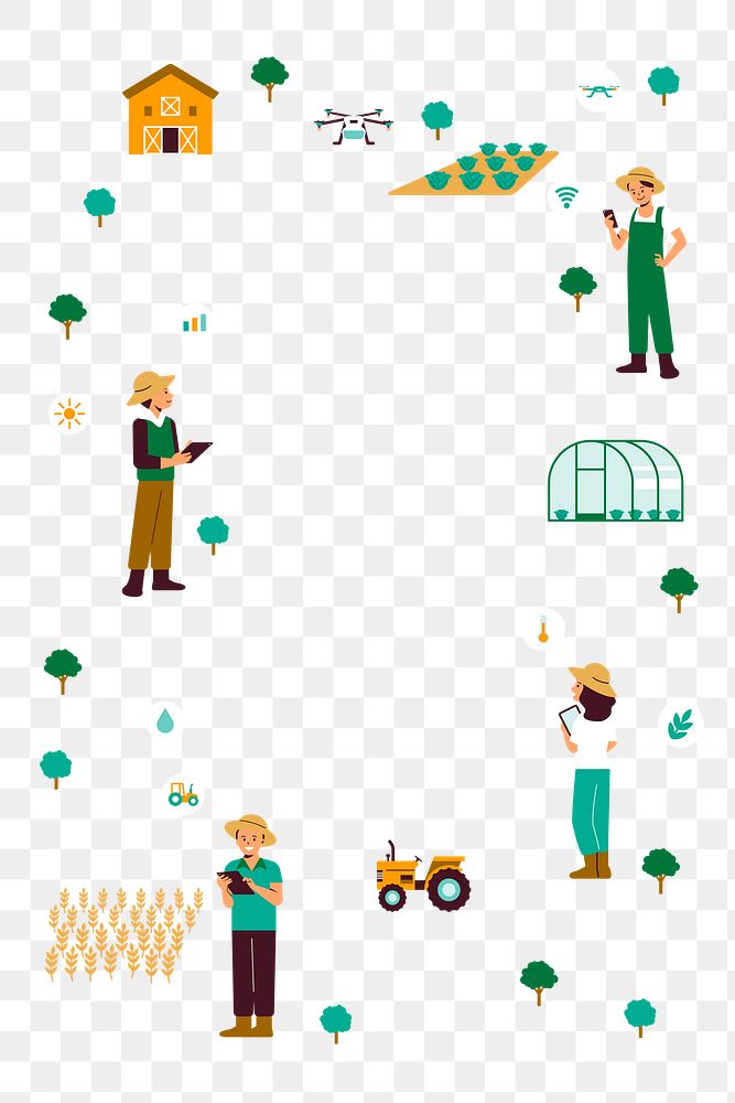 Farmers png using agricultural technology transparent background