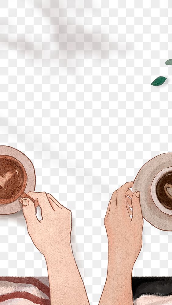 Perfect coffee date Valentine&rsquo;s png aesthetic illustration mobile wallpaper