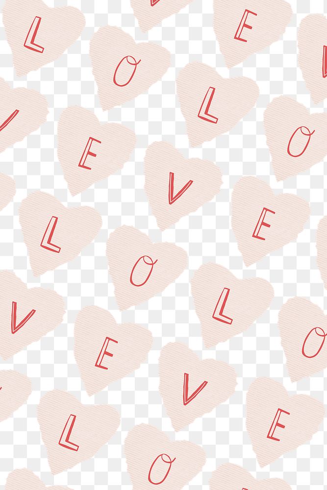 Love pattern png in transparent background