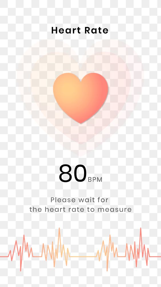 PNG heart rate tracker screen health tracking application