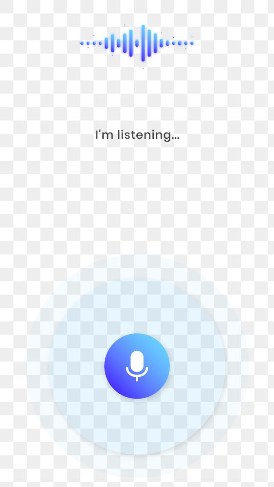 Png virtual assistant sound waves smartphone screen