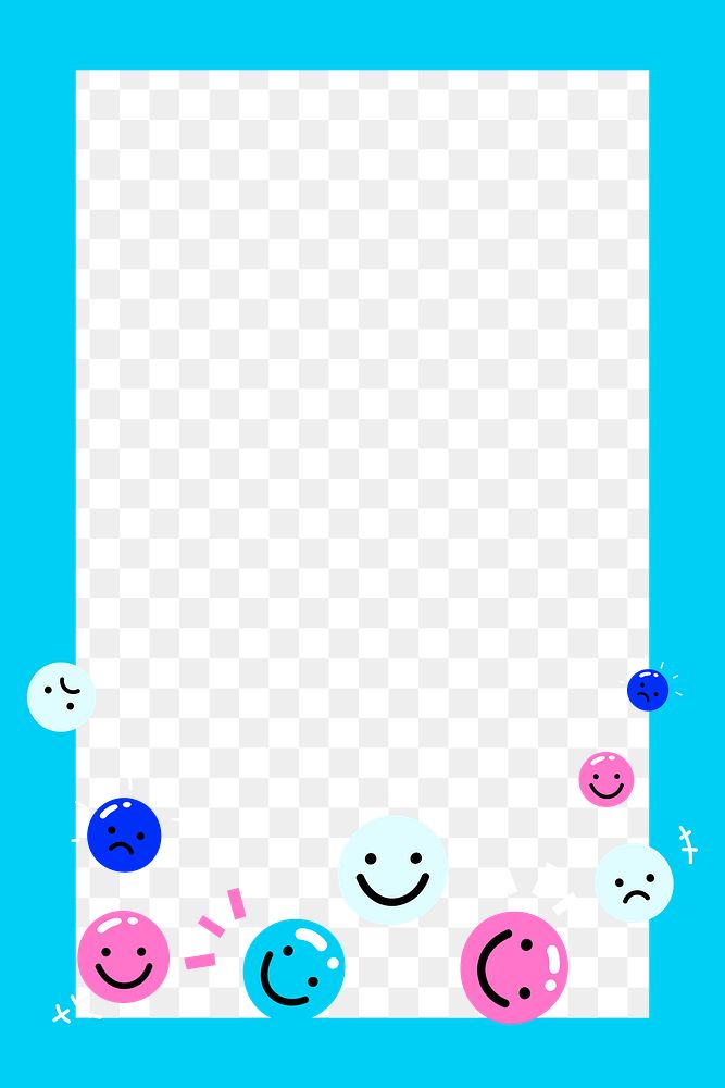Png photo frame with emoticons transparent