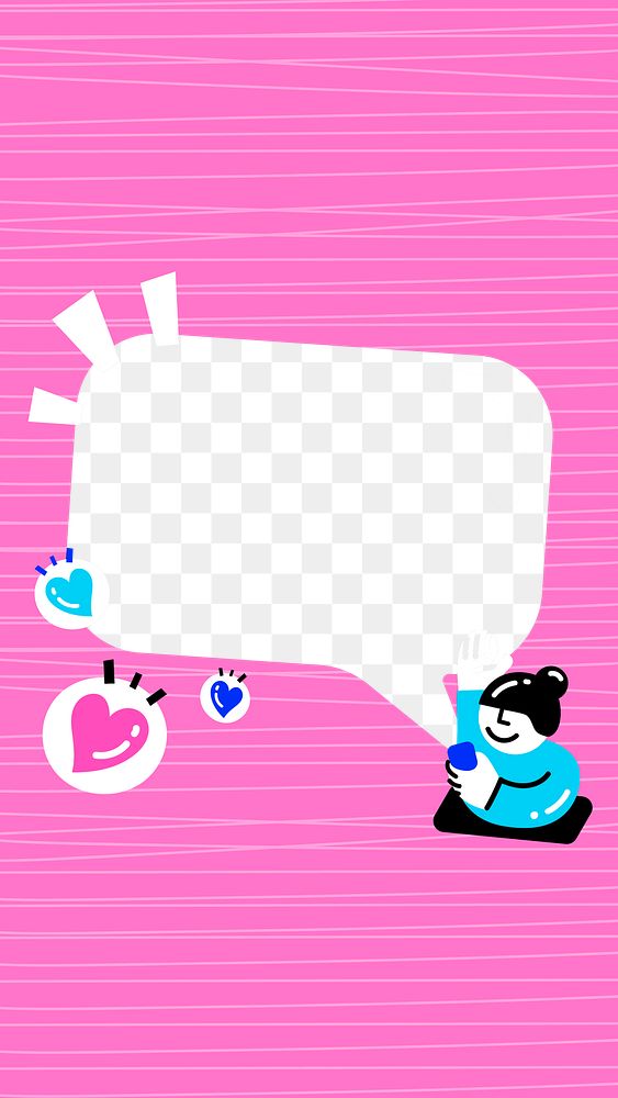 Speech bubble frame png with avatar sending love