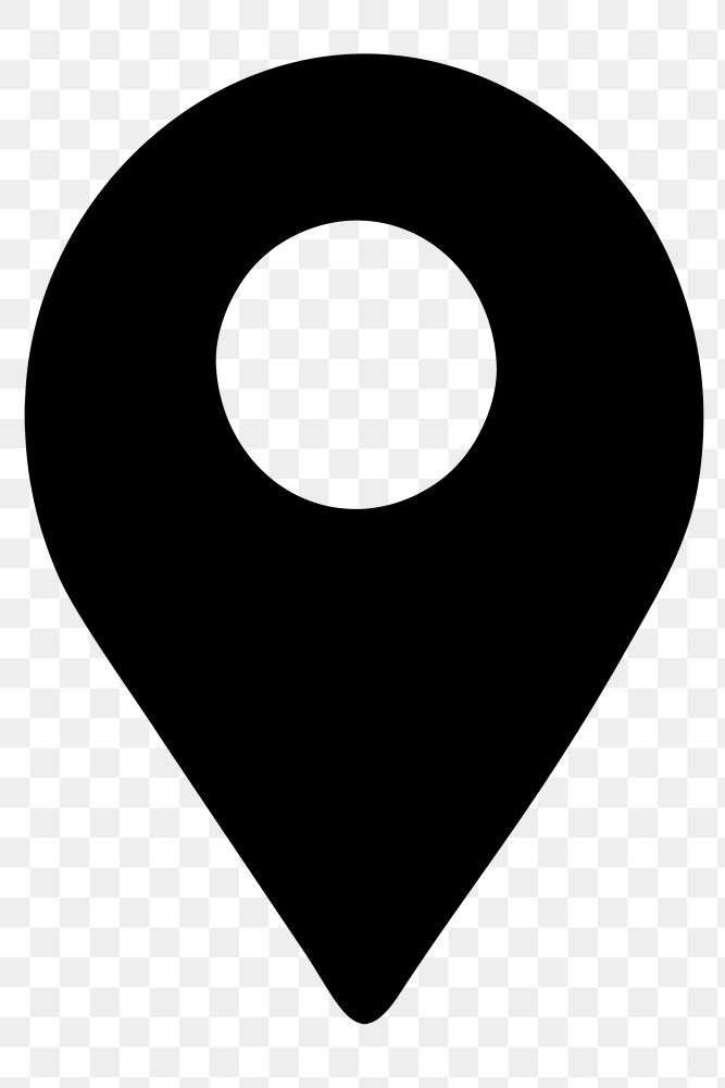 Png location black app icon for social media in simple flat style