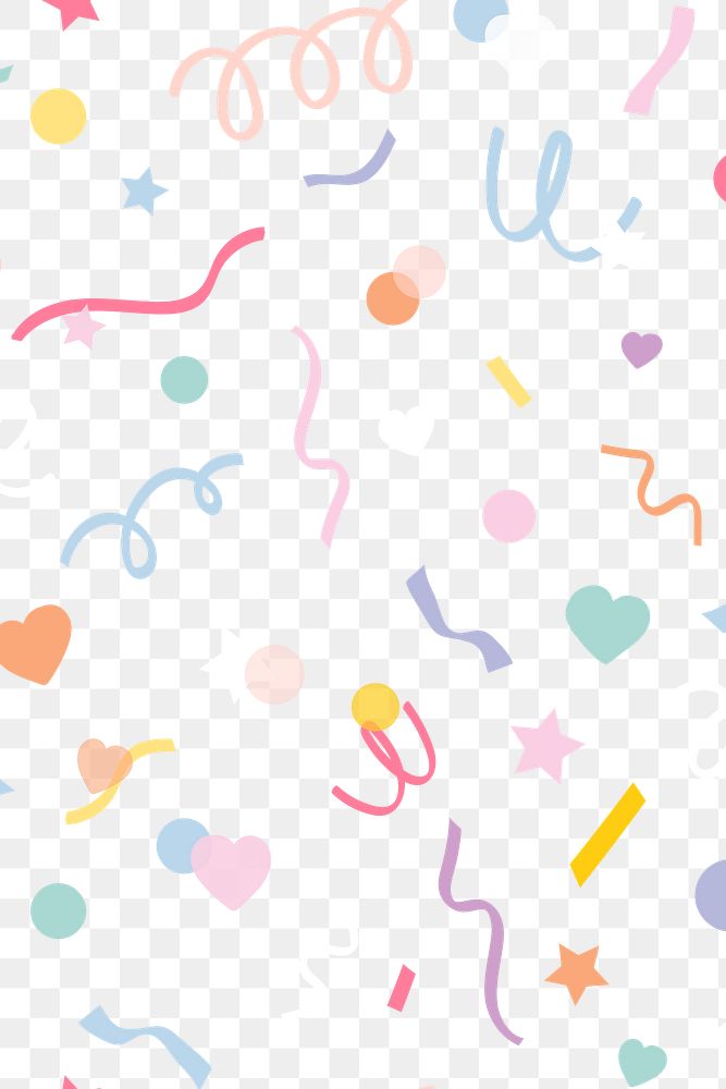 Png background with cute confetti pattern 
