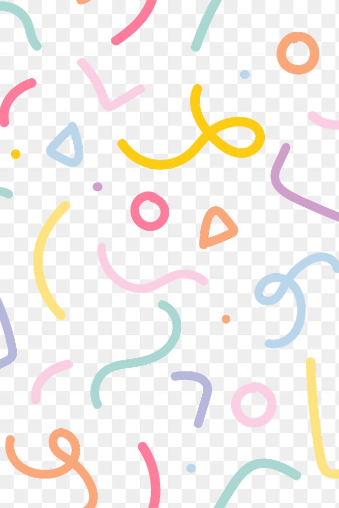 Background png with cute memphis pattern 