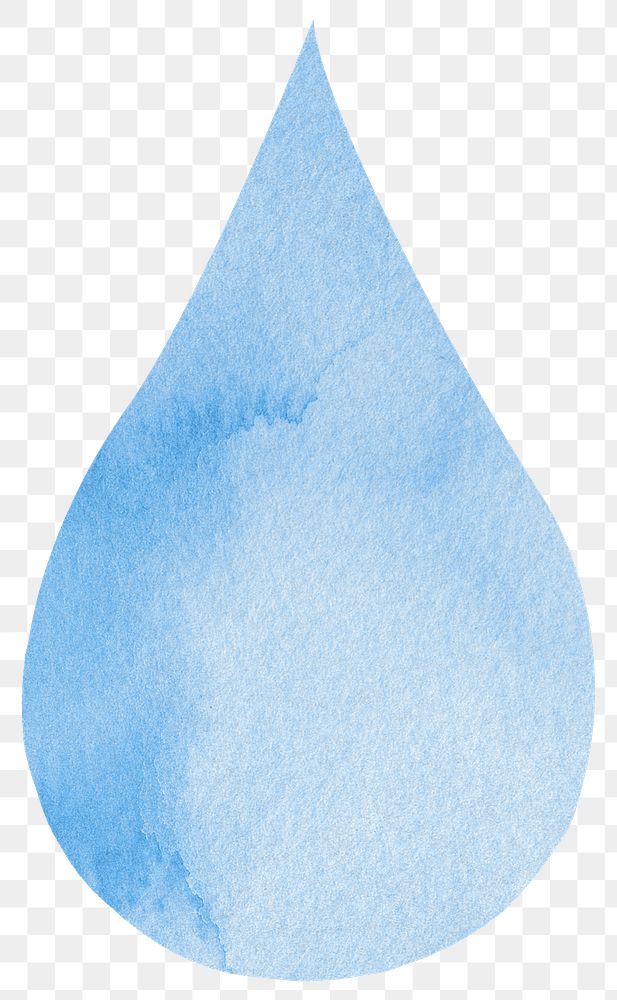 PNG water drop blue watercolor design element