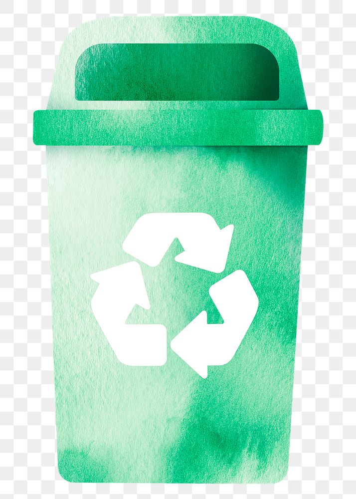 Bin png recycling trash with green container design element