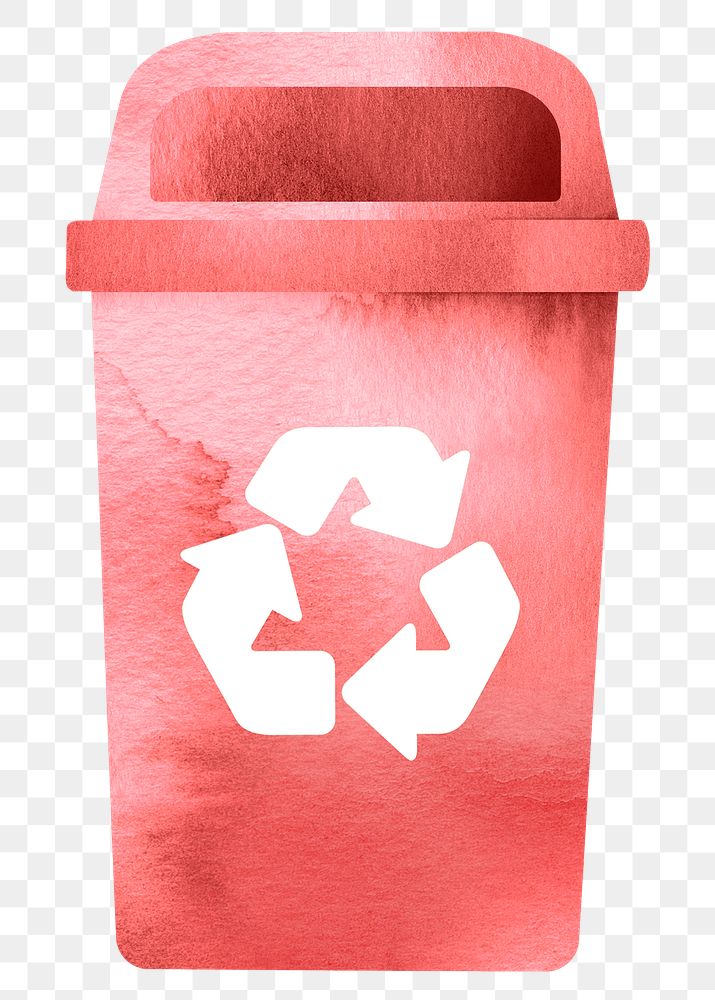 Bin png recycling trash with red container design element