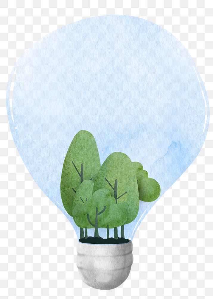 Bulb png with forest design element