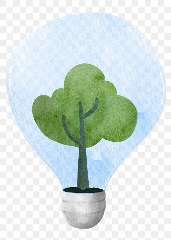 Bulb png with tree design element