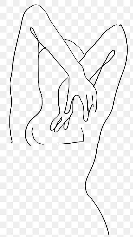 Png woman&rsquo;s upper body minimal line art illustration