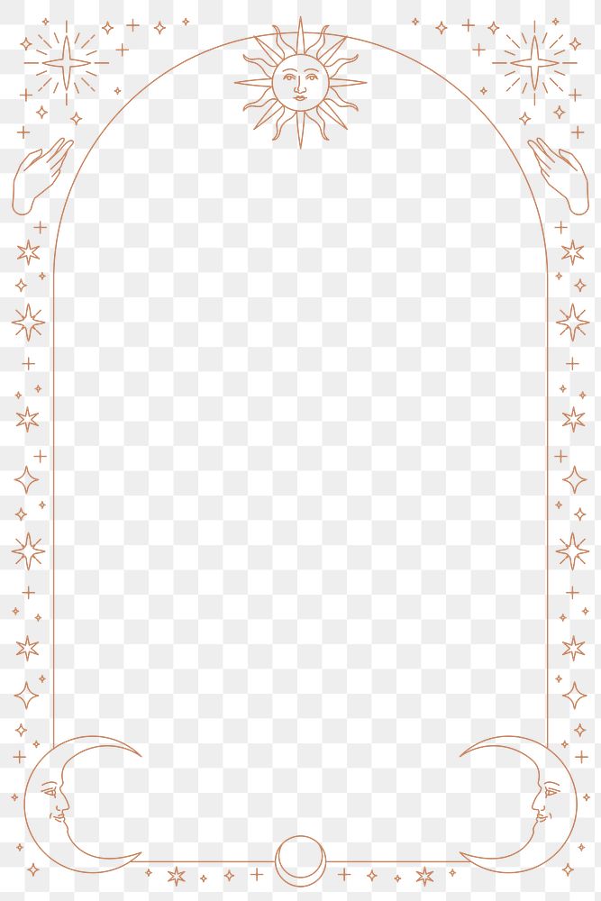 Png sketch celestial icons phone background in brown