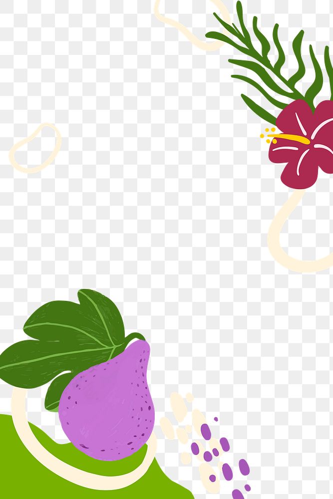 Purple pear fruit frame design element 