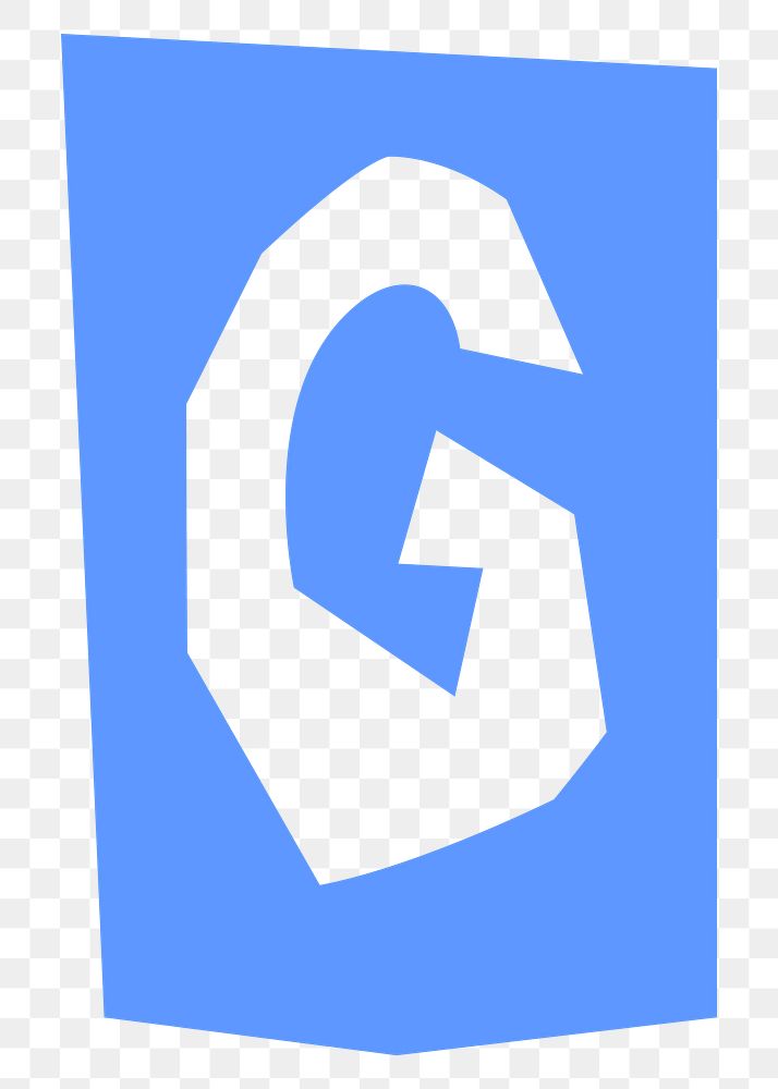 G letter paper cut png alphabet  typography font