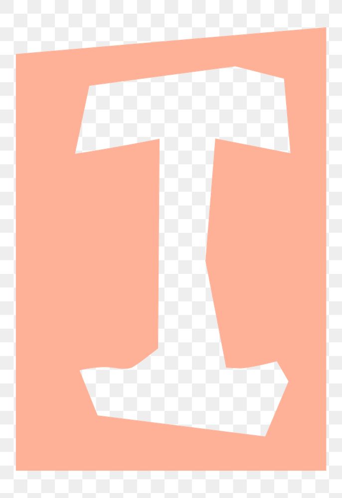 I letter paper cut png alphabet  typography font