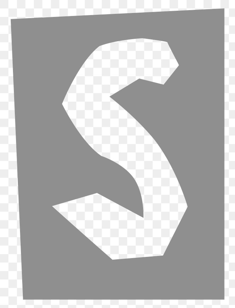 S letter paper cut png alphabet  typography font