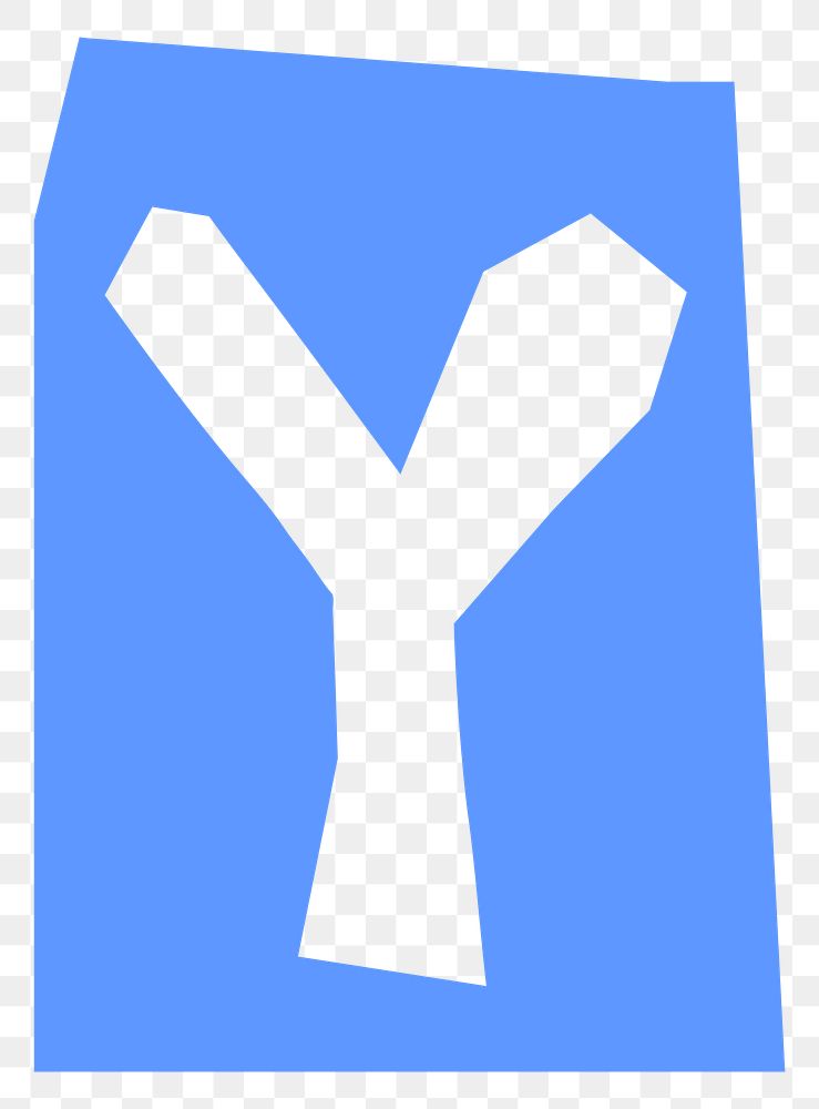 Y letter paper cut png alphabet  typography font