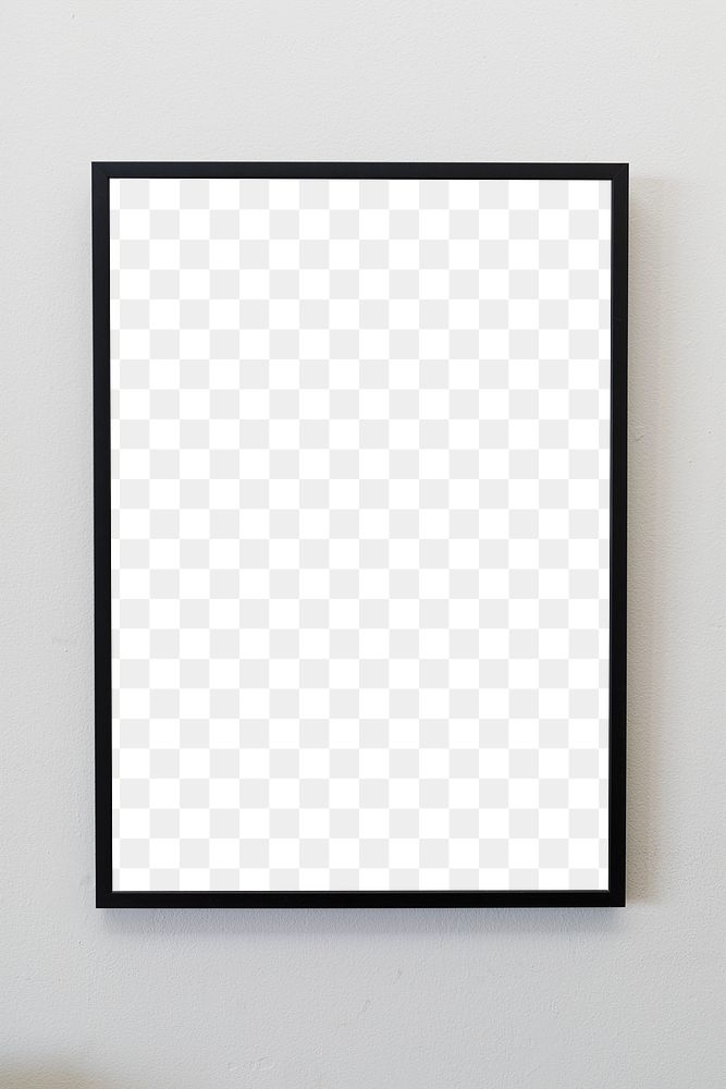 Black frame against a gray wall transparent png