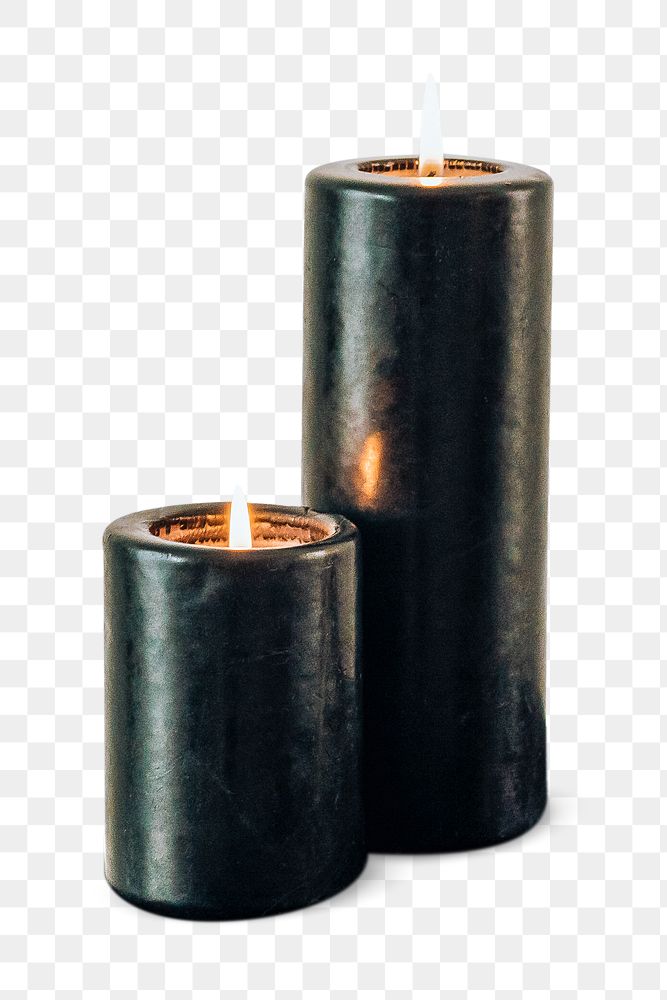 Black pillar candles design element