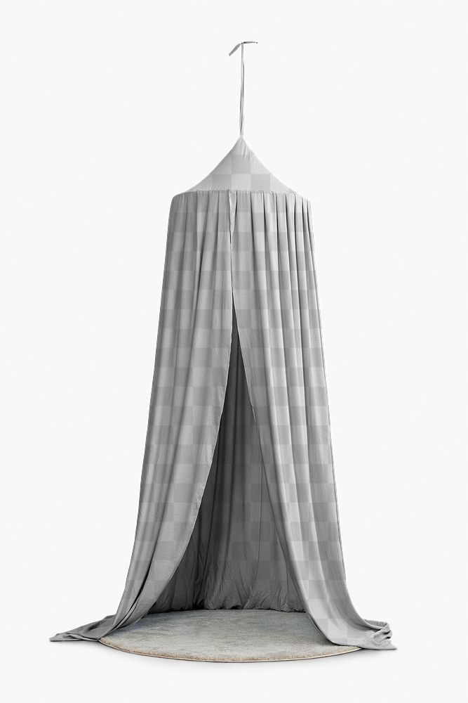 Crib canopy png mockup in organic cotton
