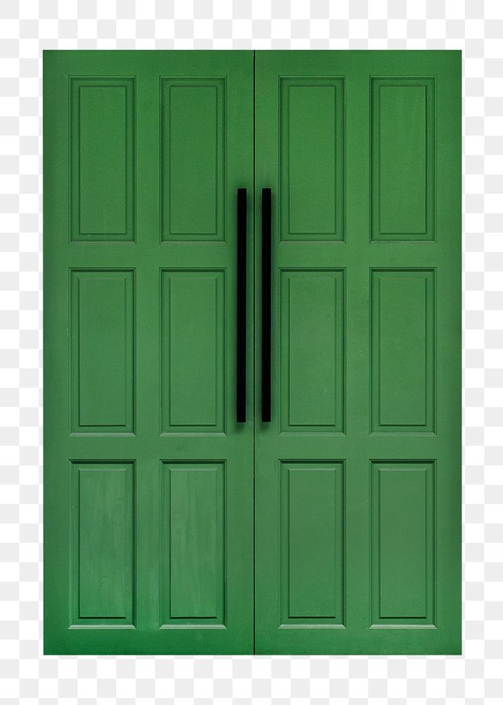 Green French png door clipart, house entrance exterior design