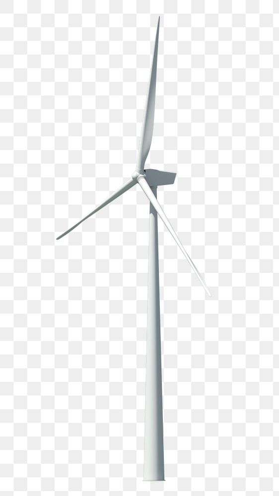 Wind turbine png 3D clipart, eco-friendly power generator on transparent background
