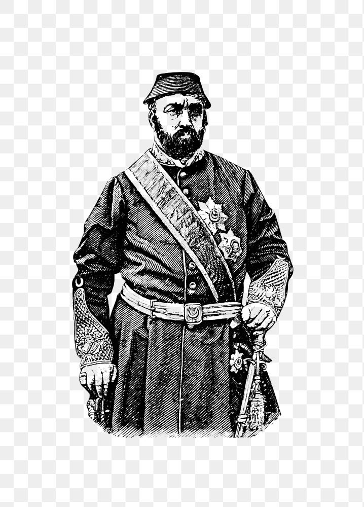 PNG Drawing of a Turkish sultan, transparent background