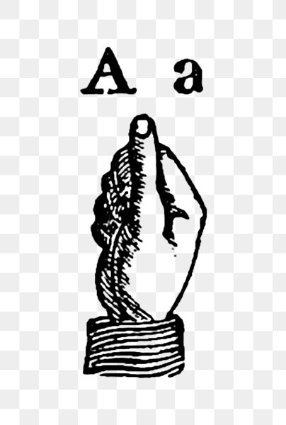 PNG Drawing of a sign language for letter A, transparent background