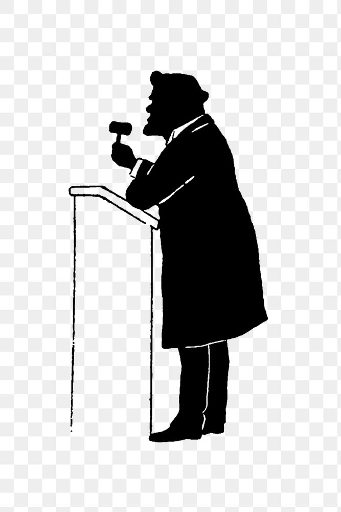 PNG Drawing of a judge in silhouette, transparent background