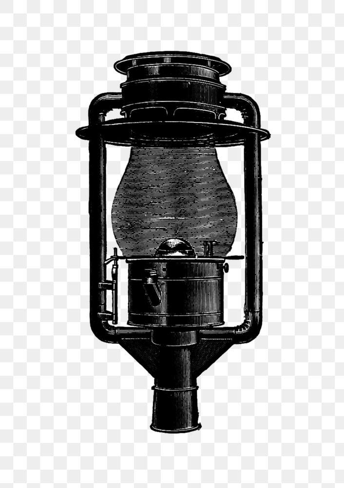 PNG Drawing of a street lantern, transparent background