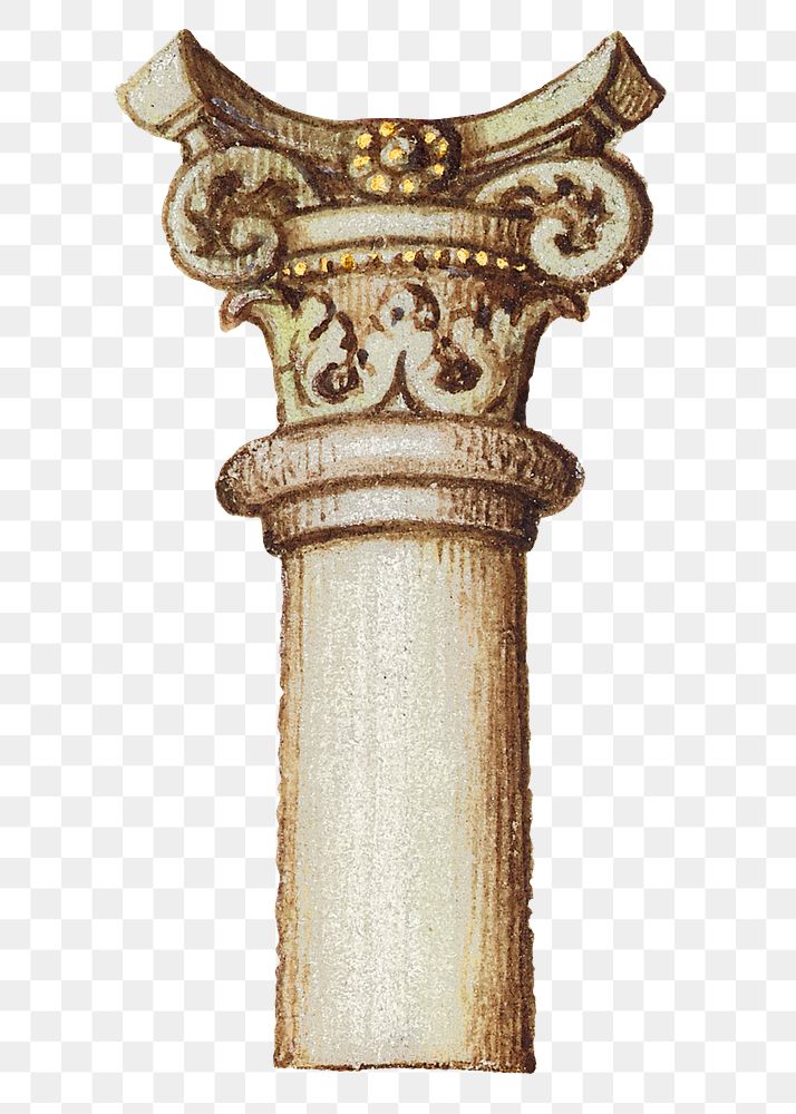 Vintage Victorian pillar element png hand drawn