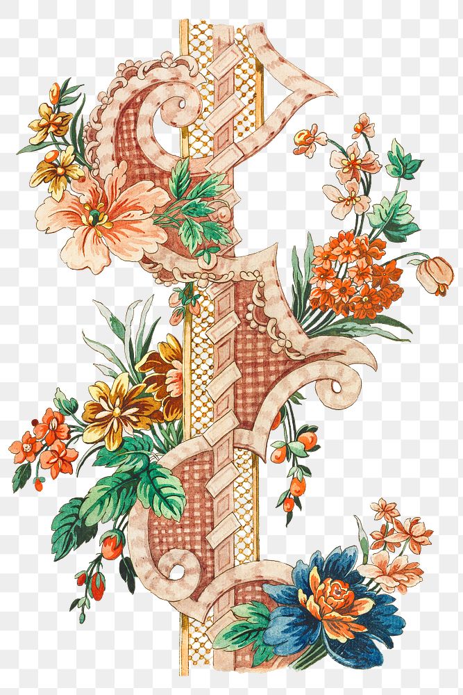 Vintage blooming flower branch on plant stand