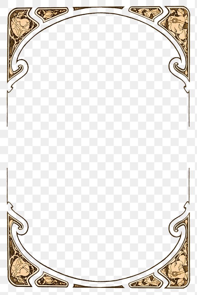 Art nouveau png rose frame, | Premium PNG - rawpixel
