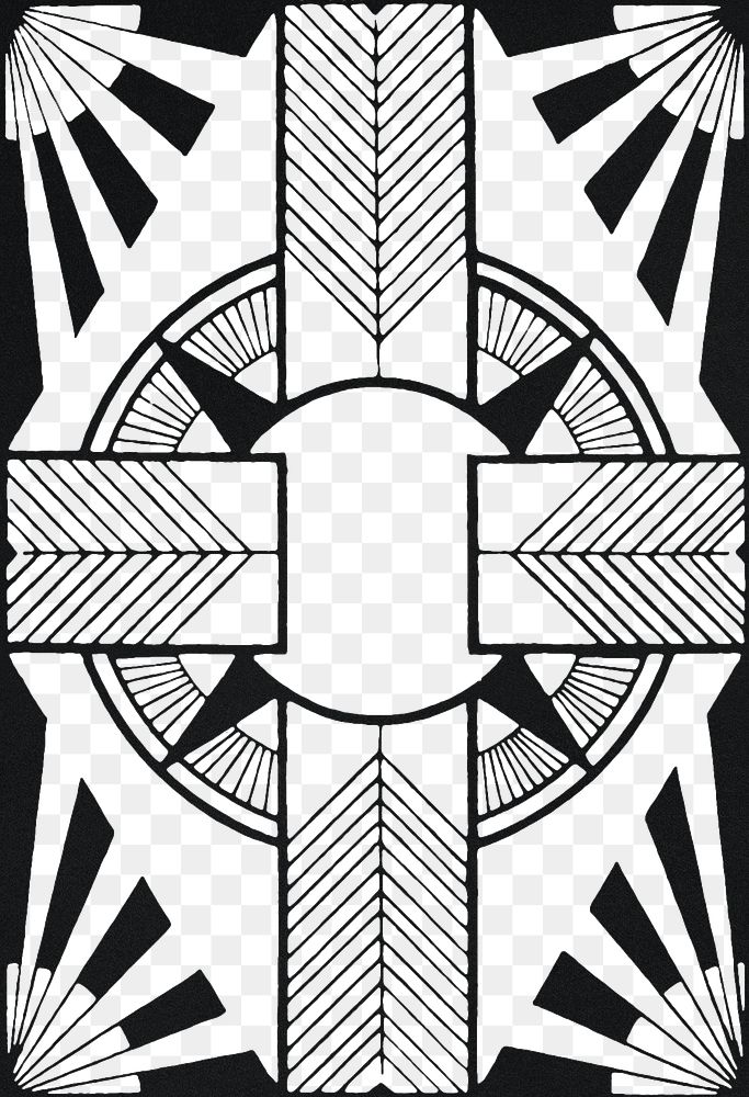 Vintage png gatsby circle cross pattern, remix from artworks by Samuel Jessurun de Mesquita