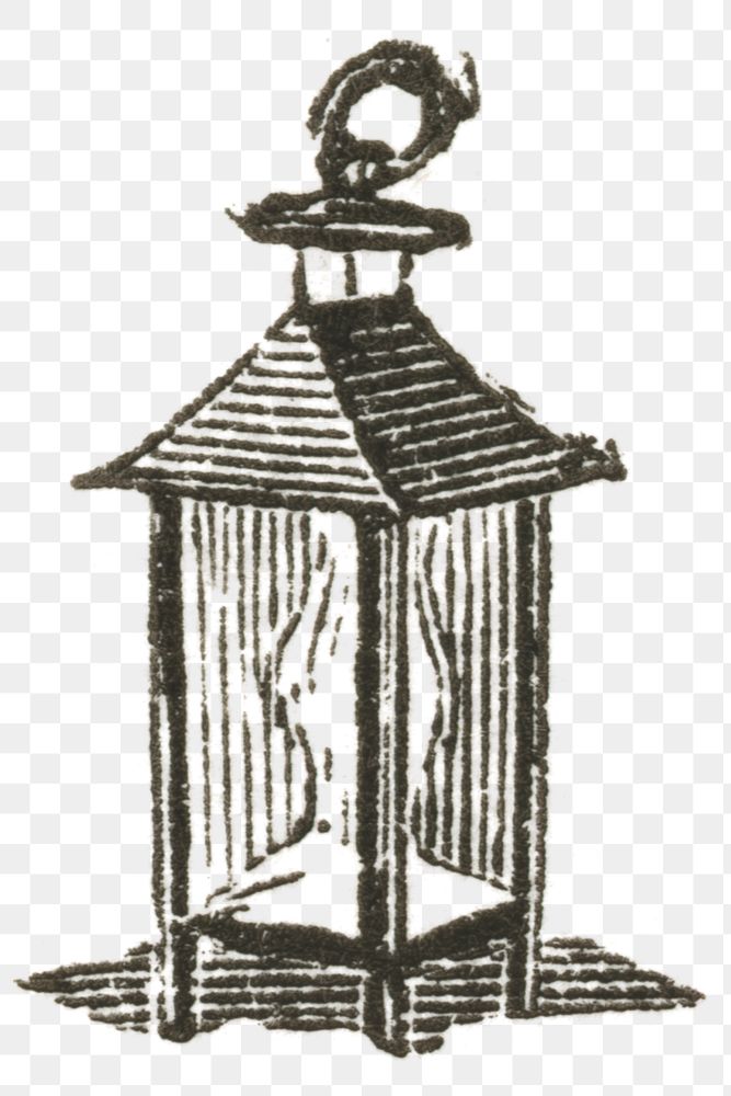 Old png lamp hand drawn illustration