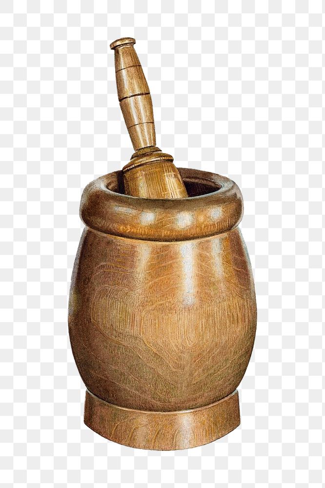 Mortar and pestle png illustration, remixed from the artwork by Elizabeth Moutal