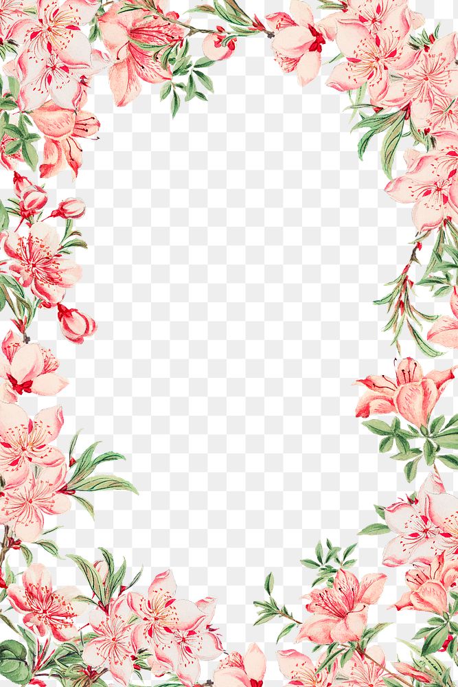 Vintage Japanese floral frame png | Free PNG - rawpixel