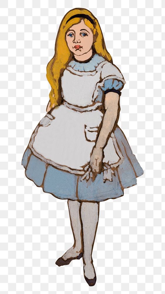 Png Alice from Lewis Carroll&rsquo;s Alice&rsquo;s Adventures in Wonderland character illustration sticker, remixed from…