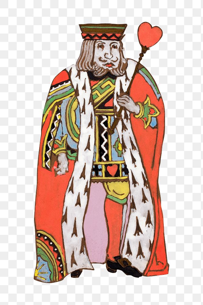 Png King of Hearts illustration from Alice&rsquo;s Adventures in Wonderland by Lewis Carroll, remixed from artworks by…