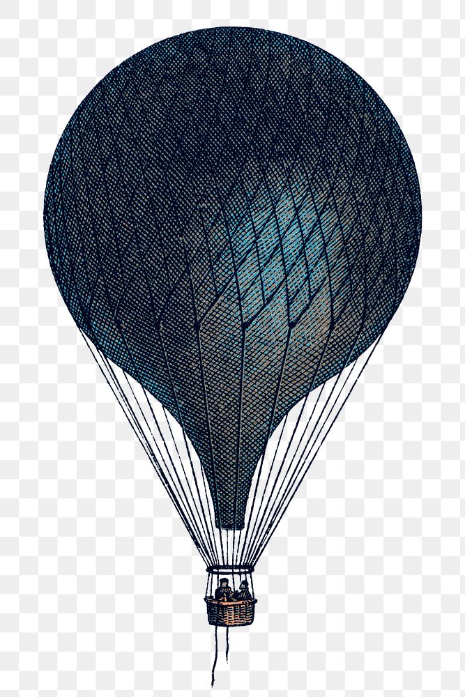 Air balloon png sticker, traditional air transportation, remix from the artwork of Imprimeur E. Pichot