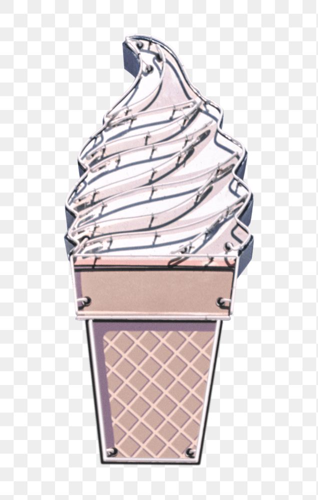 Png ice cream cone design element, remixed from artworks by John Margolies