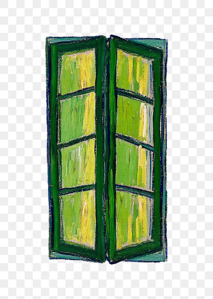 Window png sticker from Van Gogh's Bedroom in Arles, vintage painting on transparent background, remastered by rawpixel