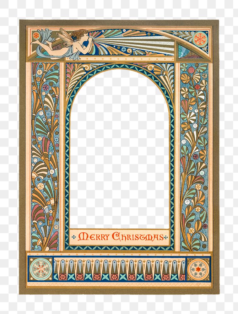 Colorful vintage frame design transparent png