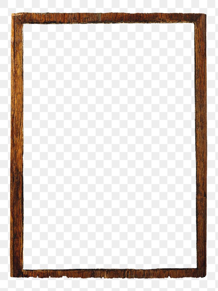 Vintage wooden frame transparent png