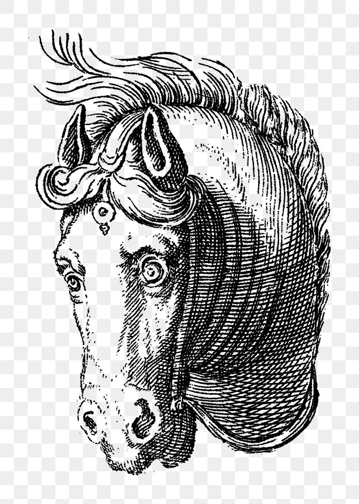 Horse head monochrome design element