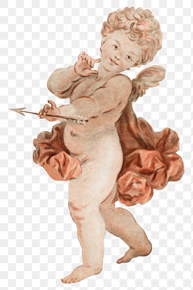 Vintage cute cupid painting png illustration, remix from artworks by Jean Fran&ccedil;ois Janinet