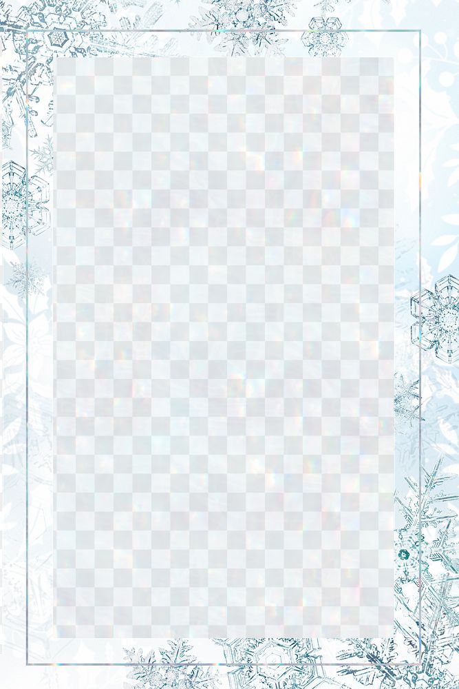 New year png snowflake frame, remix of photography by Wilson Bentley