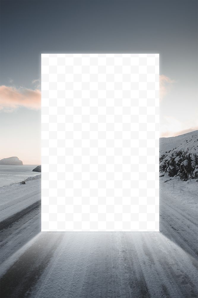 View of a road covered by snow transparent png